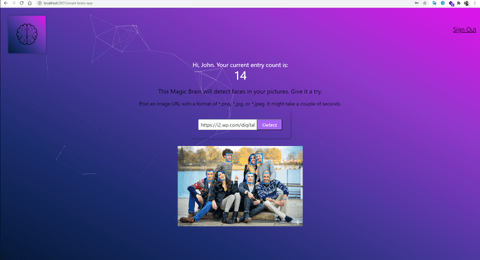 React App - Smart Brain Screenshot
